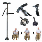 Anti-Fall Stödstav | Med LED-ljus, larm, dubbelhandtag & halkfri fot