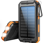 Solcells-Powerbank med dubbel laddning (USB och solcell)