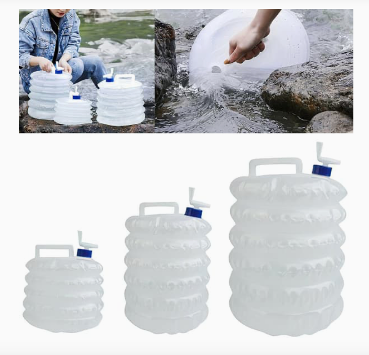 Hopfällbar Vattenbehållare 5–15L