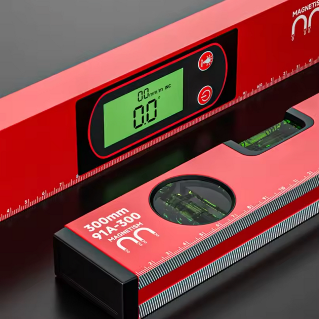 Smart Digital Level Ruler with Magnetic Base and LCD Display