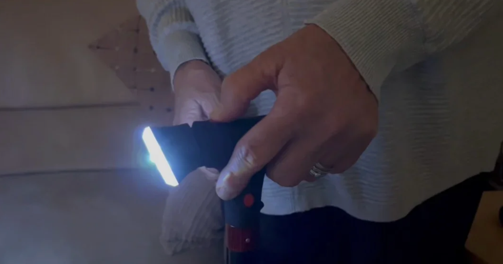 Anti-Fall Support Cane | With LED light, alarm, dual handle & non-slip tip