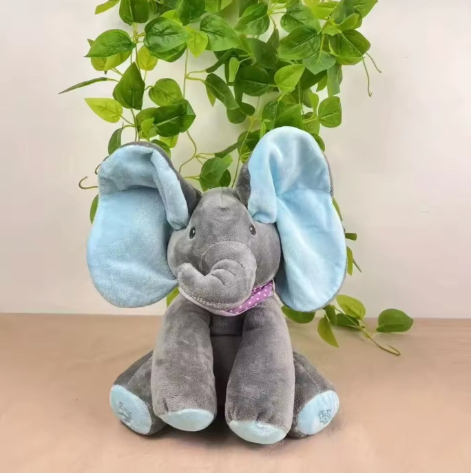 Interaktiv Sjungande Elefant med Peek-a-Boo och Musik