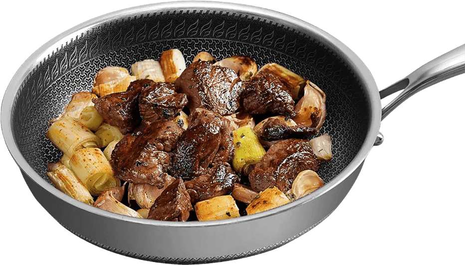 Premium Hybridpannan – stekpanna rostfritt & non-stick i ett