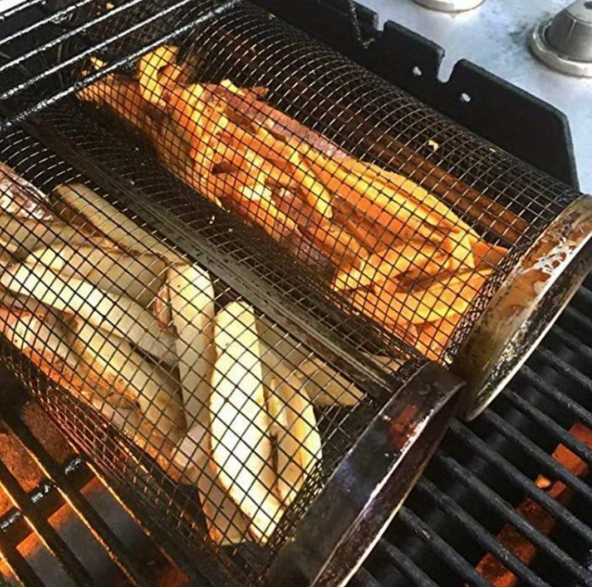 Grillkorg 360° – Roterande Grillkorg i Rostfritt Stål