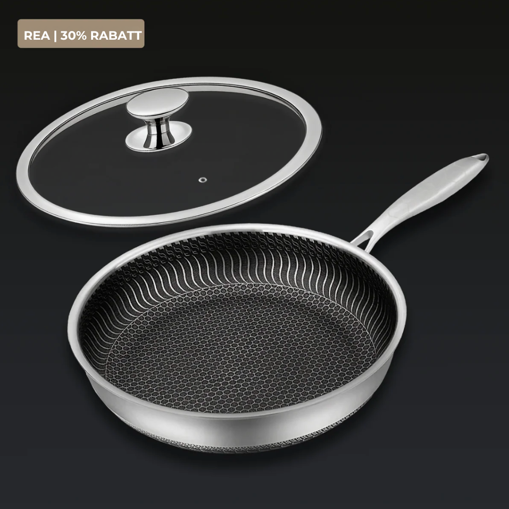 Premium Hybridpannan – stekpanna rostfritt & non-stick i ett