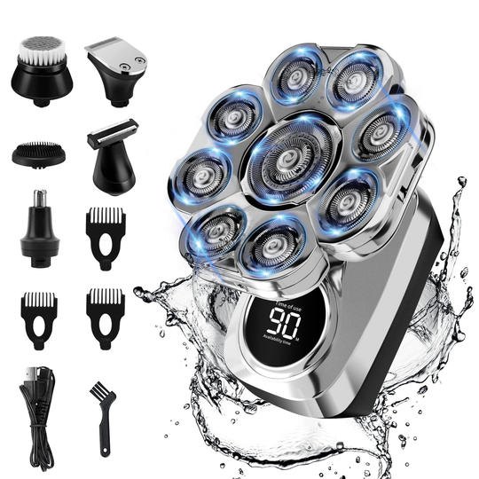 Exklusiv 6-i-1 rakapparat - groomingkit för huvud och ansikte
