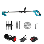Trådlös & Hopfällbar Grästrimmer 36V – Justerbar Höjd, Hjul & 3 Bladtyper