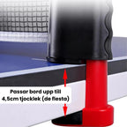 Portabelt bordtennis-set – Utdragbart pingisnät + racketar & bollar