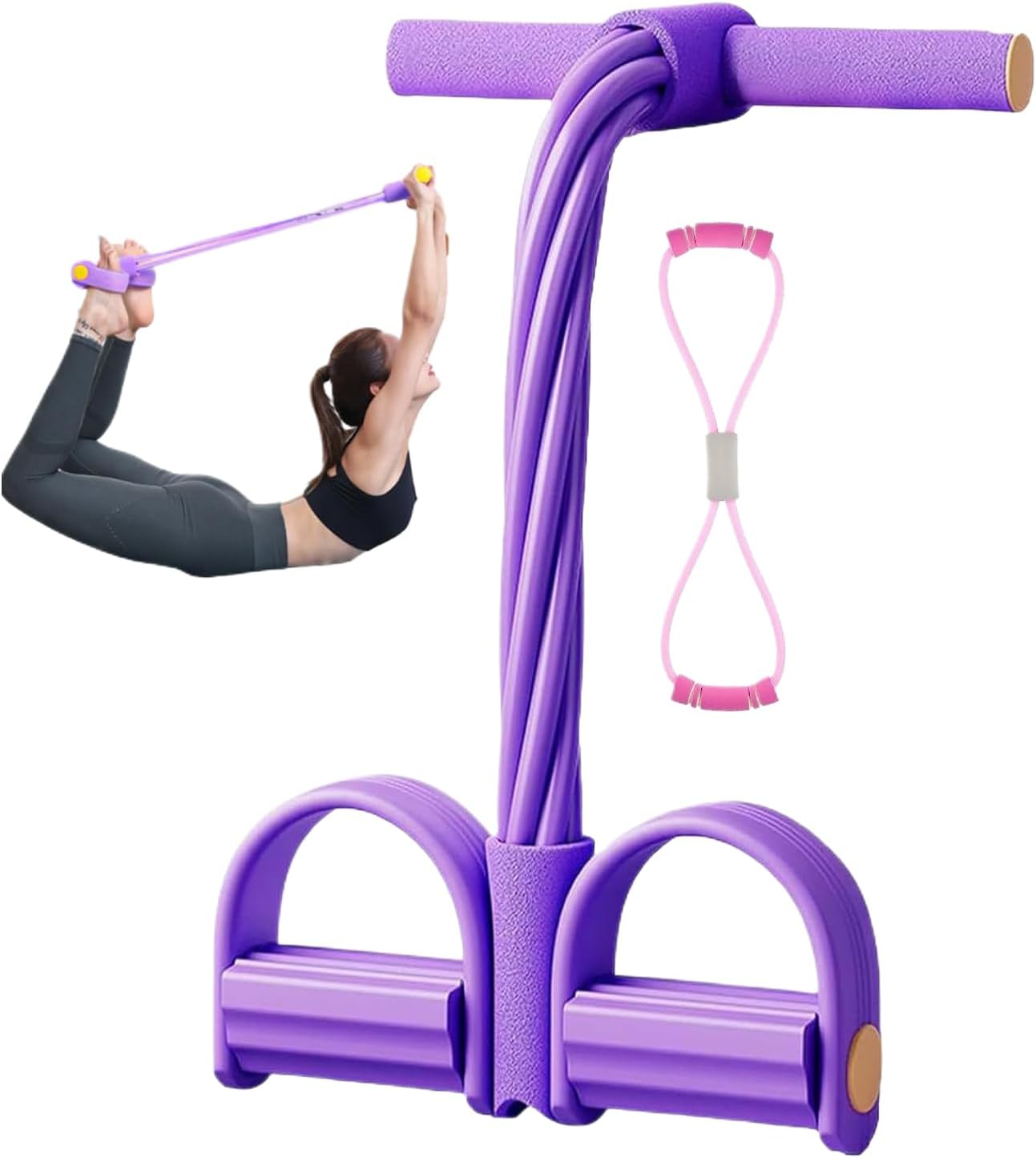 Multifunctional exercise band with foot loop for effective full-body training