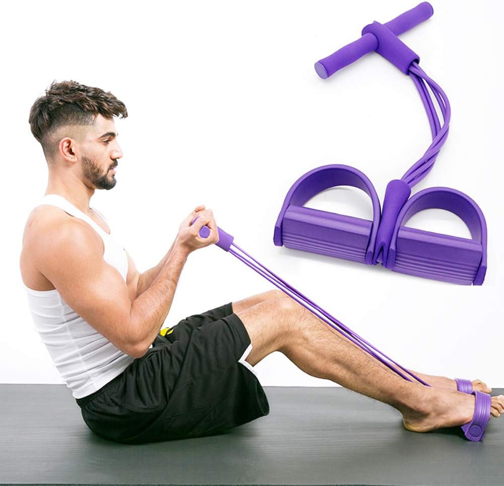 Multifunctional exercise band with foot loop for effective full-body training