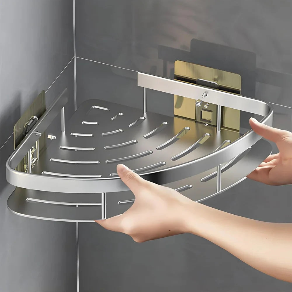 Self-adhesive Wall Shelf Without Drilling – Sturdy Storage for Bathroom & Kitchen