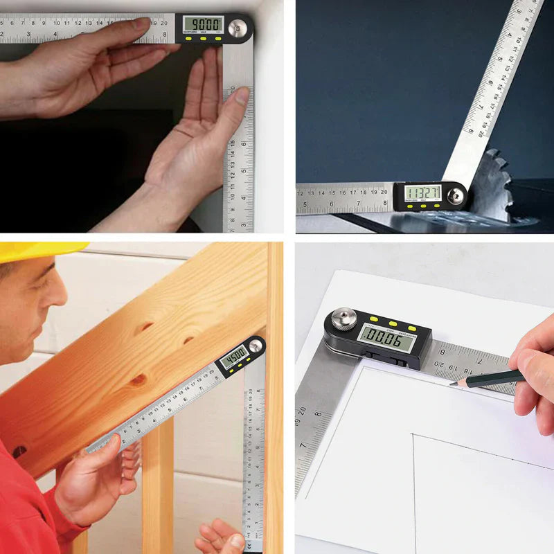 Digital Vinkelmätare & Linjal med LCD-display 360°