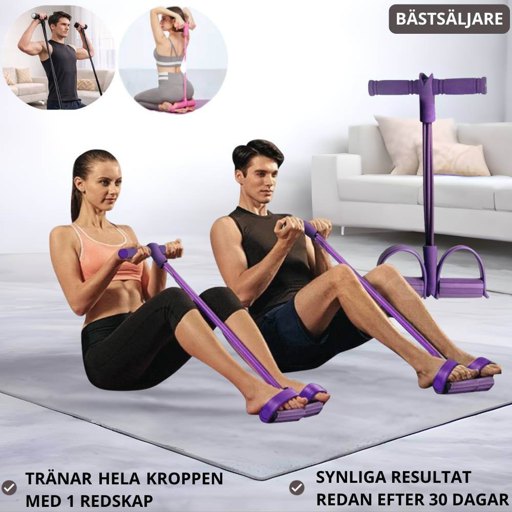Multifunctional exercise band with foot loop for effective full-body training