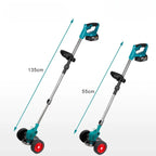Trådlös & Hopfällbar Grästrimmer 36V – Justerbar Höjd, Hjul & 3 Bladtyper