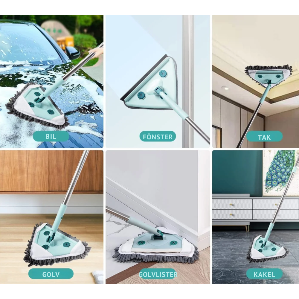 SmartMop 360 – roterande mopp med självrengöring och justerbart handtag