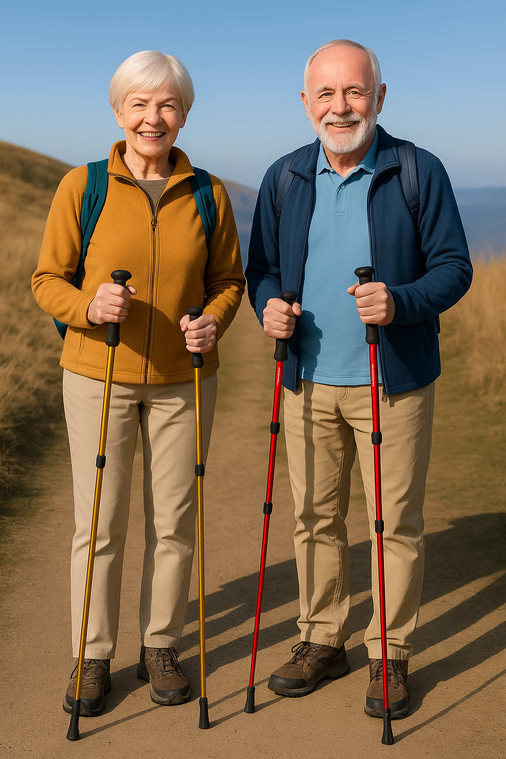 Foldable walking poles
