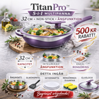 Titanisk Premium Keramisk Multipanna 32 cm med Ångfunktion