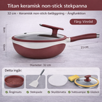 Titanisk Premium Keramisk Multipanna 32 cm med Ångfunktion