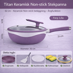 Titanisk Premium Keramisk Multipanna 32 cm med Ångfunktion