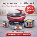 Titanisk Premium Keramisk Multipanna 32 cm med Ångfunktion