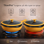 Titanisk Premium Keramisk Multipanna 32 cm med Ångfunktion