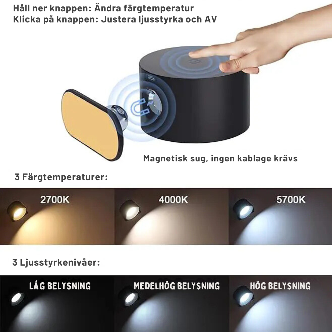 Nordic Light – cordless, rechargeable, and remote-controlled wall lamp in Scandinavian design