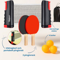Portable Table Tennis Set – Retractable Net + Rackets & Balls