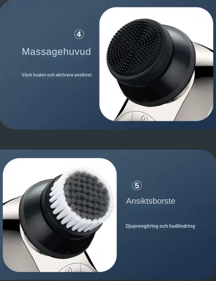 Exklusiv 6-i-1 rakapparat - groomingkit för huvud och ansikte