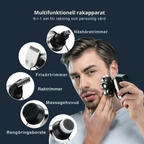 Exklusiv 6-i-1 rakapparat - groomingkit för huvud och ansikte