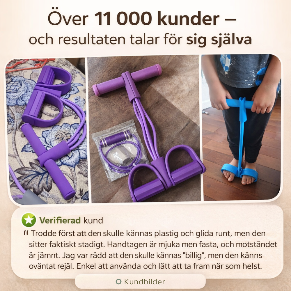 Multifunctional exercise band with foot loop for effective full-body training