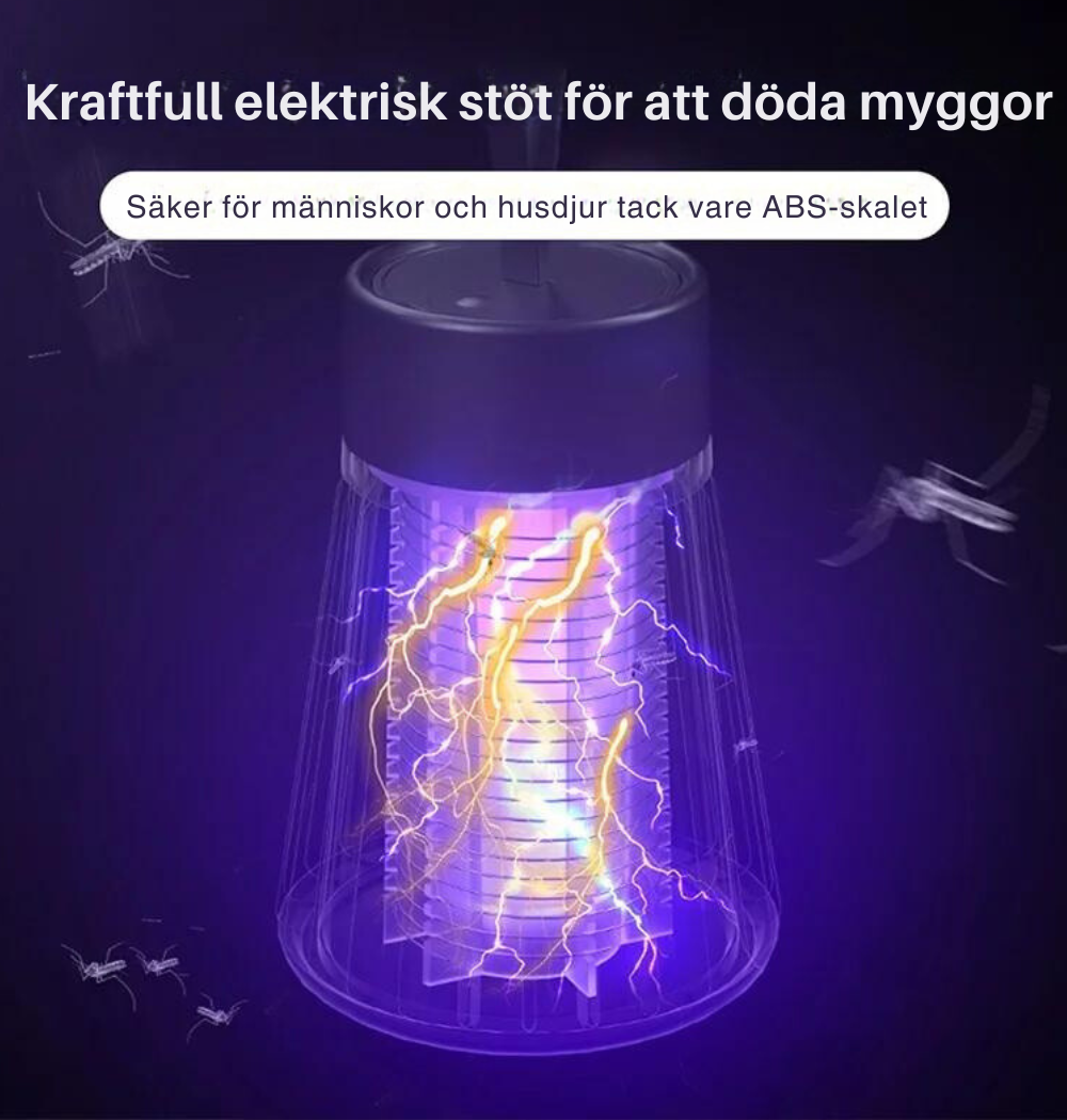 Anti-mygglampa med elchock sladdlös