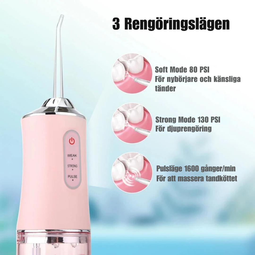 AquaFloss: vattenstråle för djupgående tandrengöring!