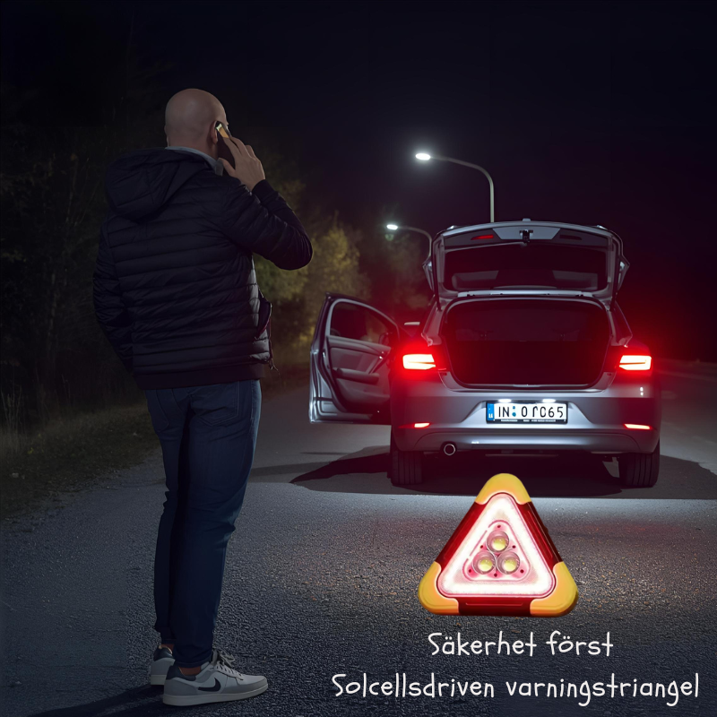 LED warning light, with solar cell & rechargeable battery