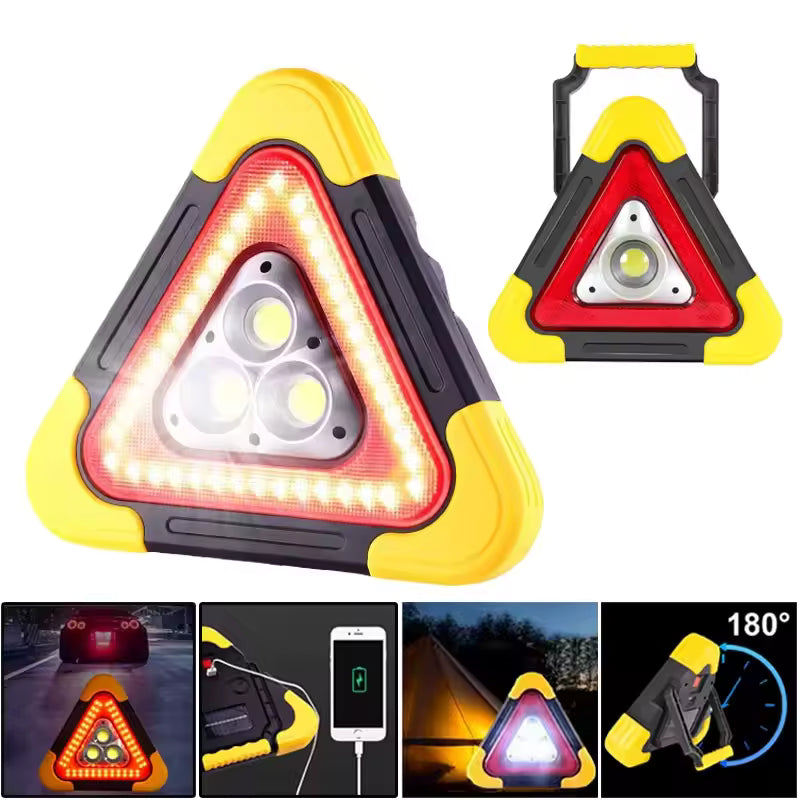 LED warning light, with solar cell & rechargeable battery