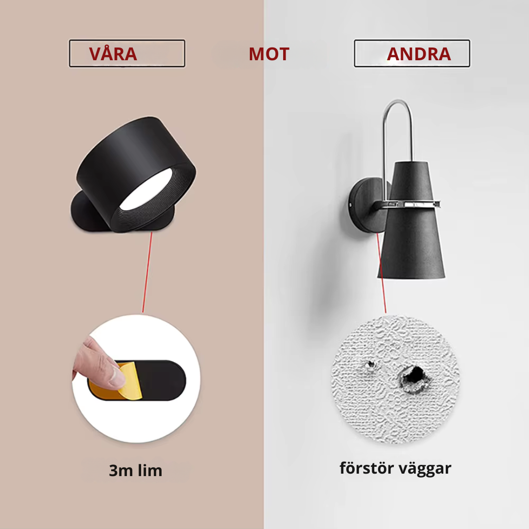 Nordic Light – cordless, rechargeable, and remote-controlled wall lamp in Scandinavian design