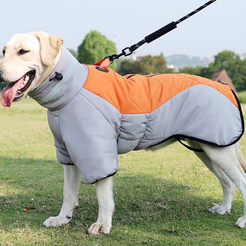 Cotton dog jacket with harness