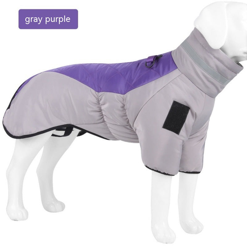 Cotton dog jacket with harness