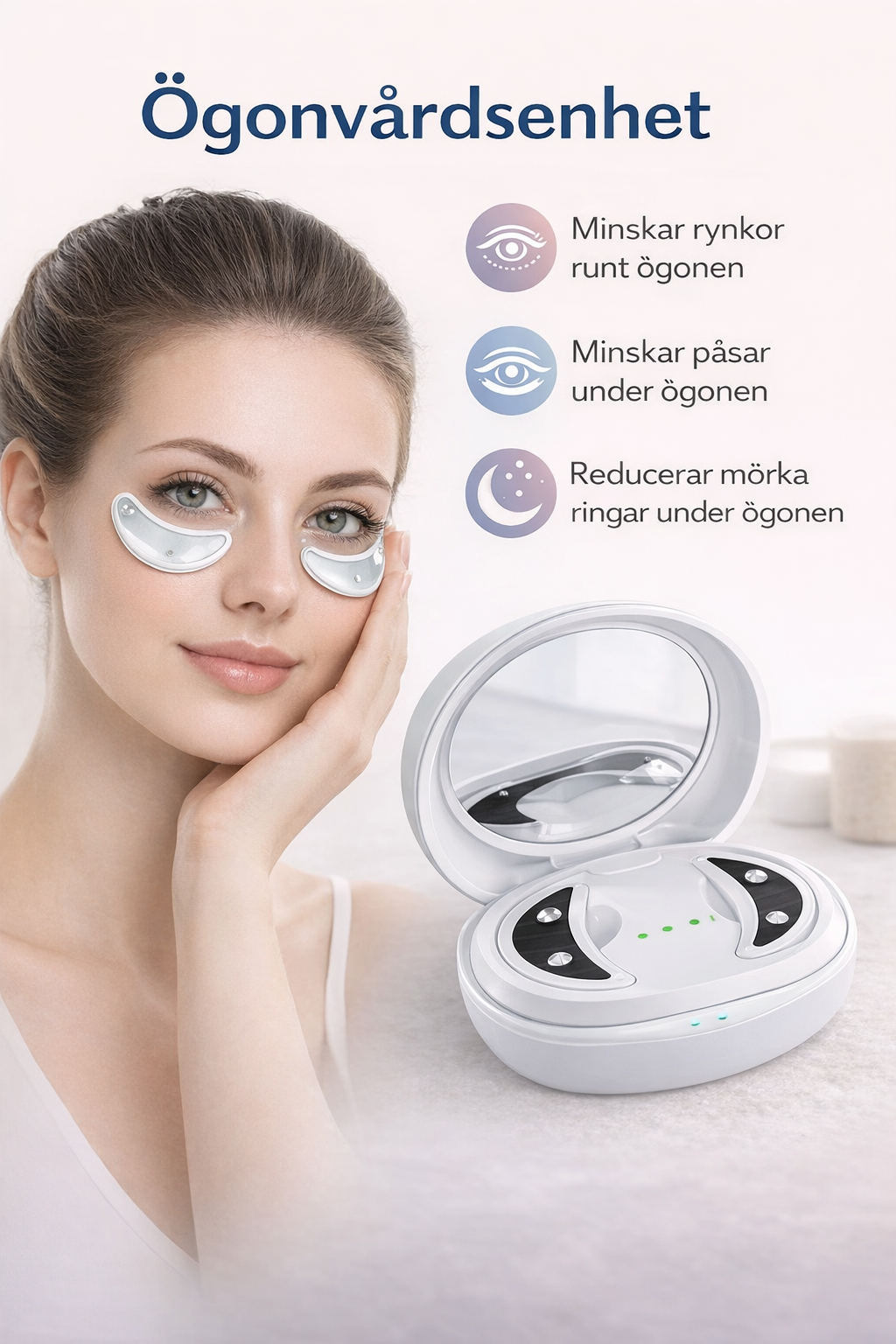 Electronic eye patches with red light and microcurrent – for dark circles