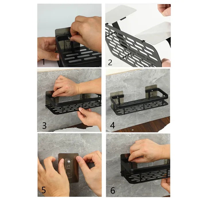 Self-adhesive Wall Shelf Without Drilling – Sturdy Storage for Bathroom & Kitchen