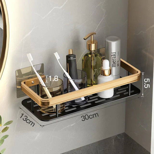 Self-adhesive Wall Shelf Without Drilling – Sturdy Storage for Bathroom & Kitchen