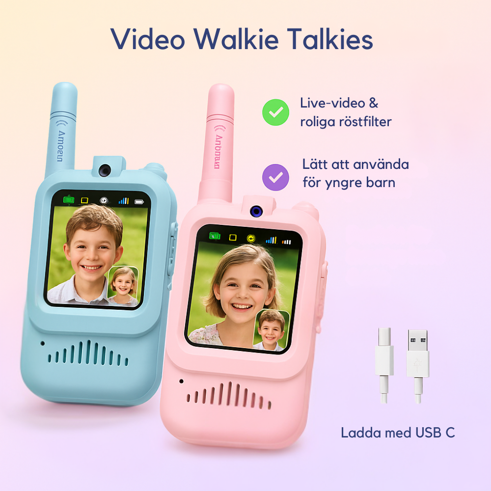 Video Walkie Talkies – with camera & voice changer (2-pack)