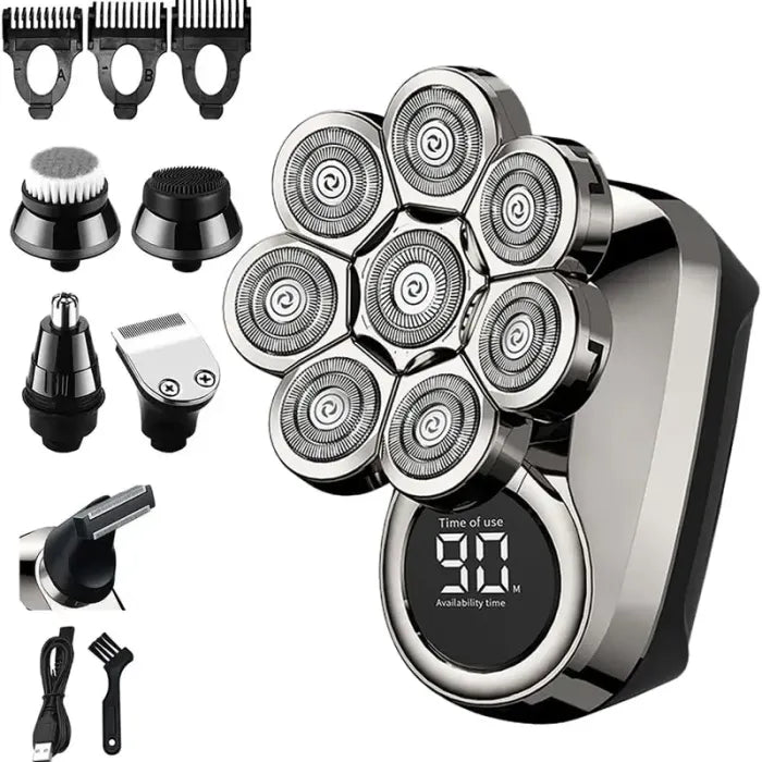 Exklusiv 6-i-1 rakapparat - groomingkit för huvud och ansikte